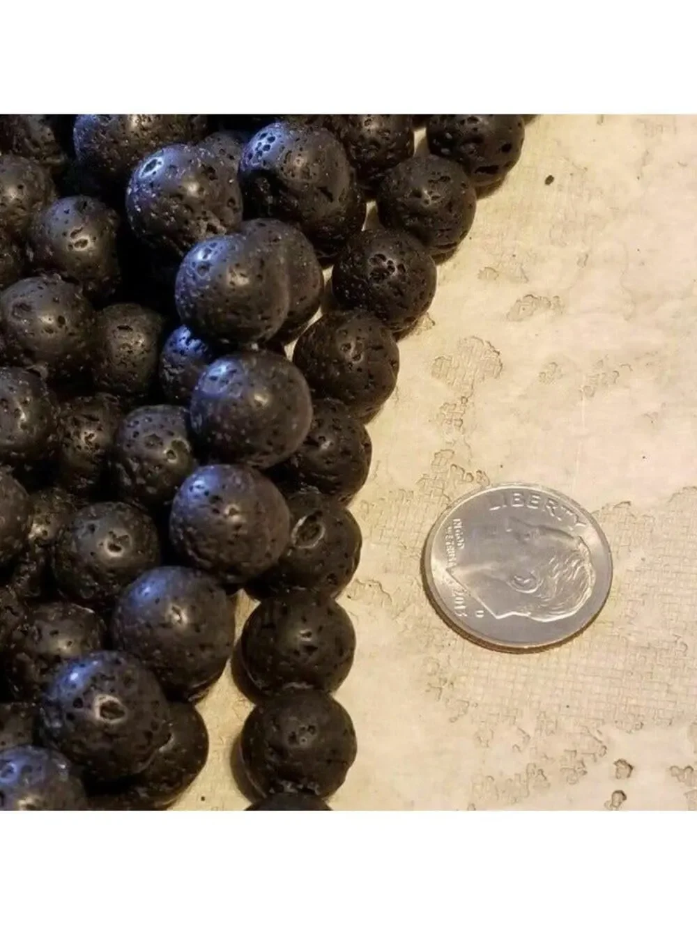 Volcanic Lava Rock Gemstone Round Beads